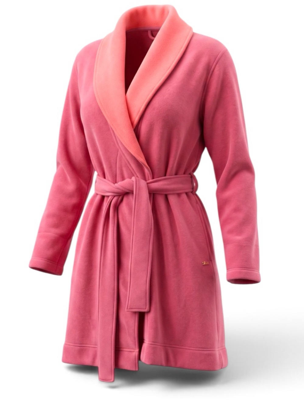 UGG Australia Blanche Fleece Lined Robe Pink Panther Shawl Collar UA5178W